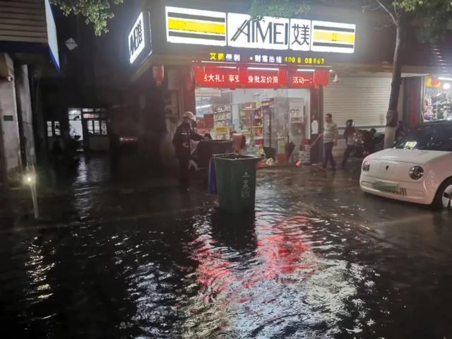 潮州：暴雨积水+路树倒伏，不怕，有特警“红袖章”在